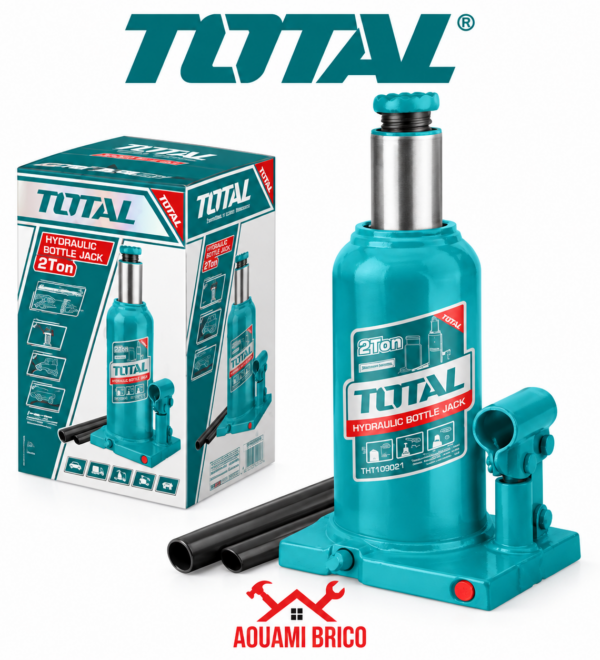 Cric Bouteille Hydraulique TOTAL 2 & 4 Tonnes – Cric Voiture avec Soupape de Sécurité