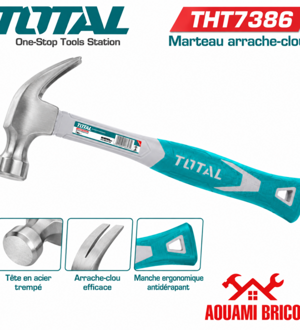Marteau Arrache-Clou TOTAL 220 g – Manche Fibre de Verre