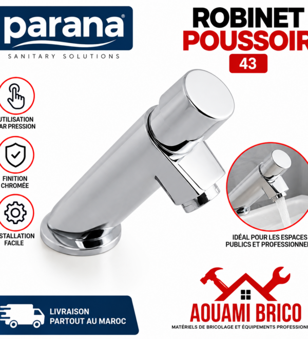 Robinet Poussoir Temporisé PARANA – Robinet Lavabo à Fermeture Automatique Économie d’Eau