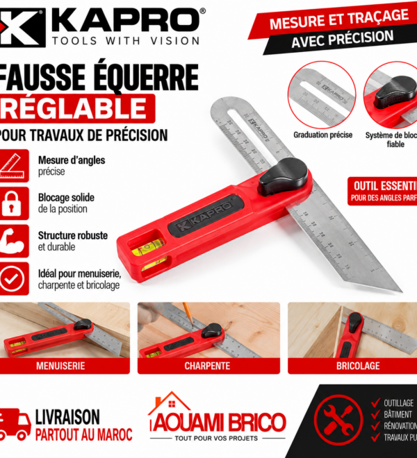 Fausse Équerre Réglable KAPRO 301 T-BEVEL – 150 mm, Lame Inox
