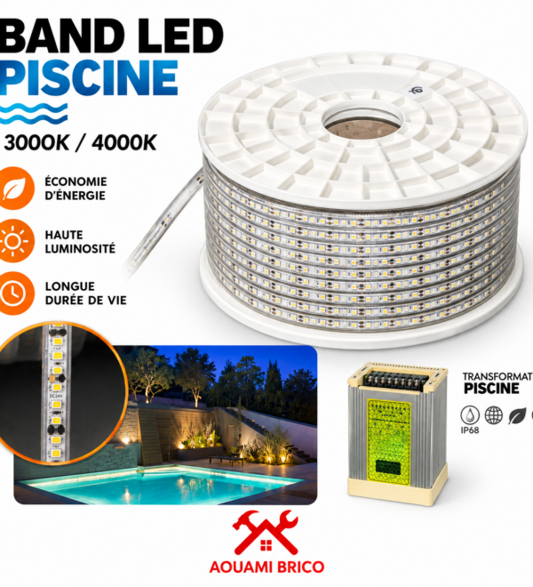 Bande LED pour piscine 3000K / 4000K – Ruban lumineux pour éclairage extérieur