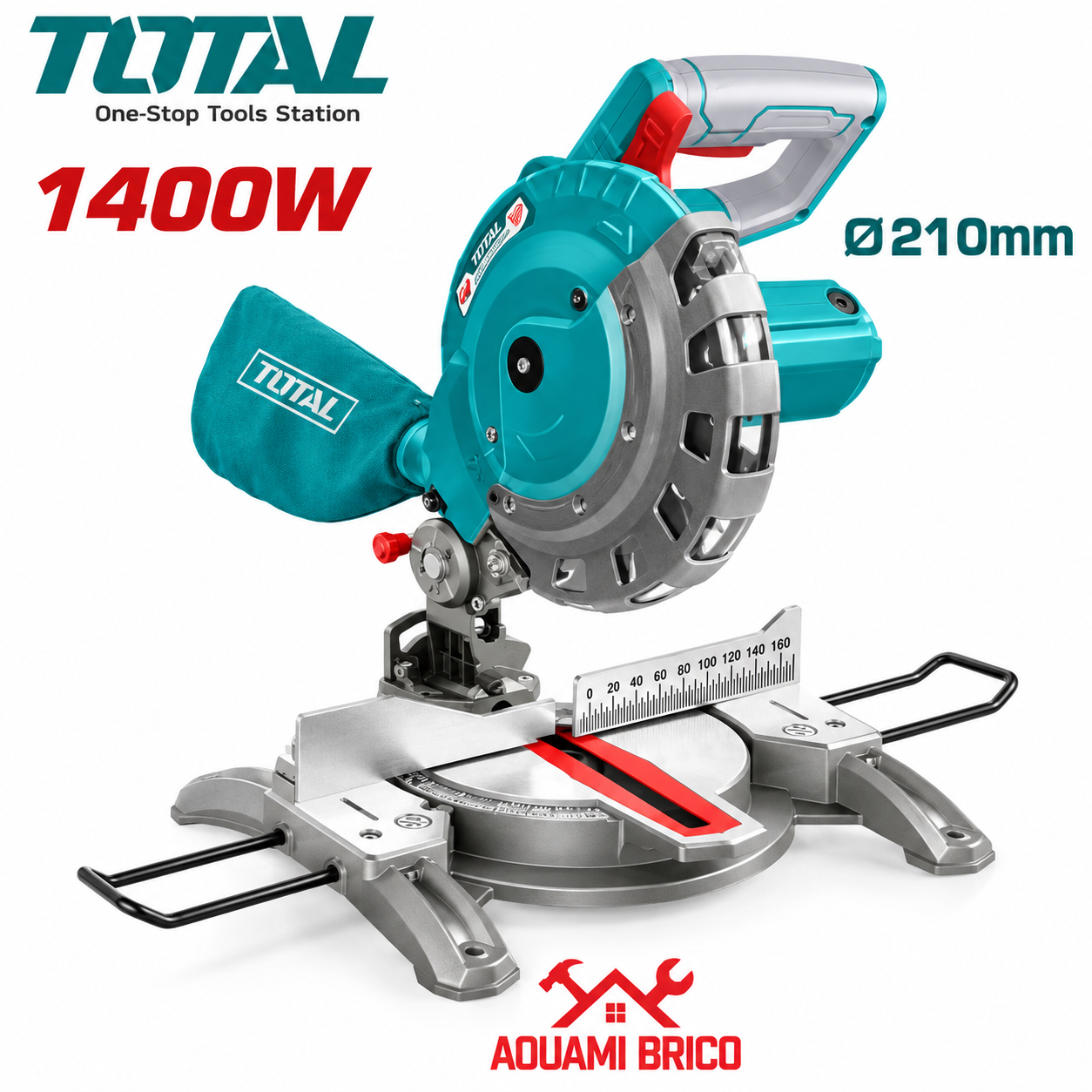 Scie à Onglet TOTAL 1400W 210 mm – Coupe Bois Précise