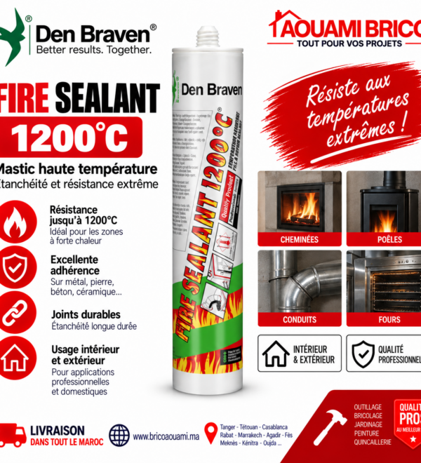 Mastic Haute Température 1200°C Noir 310 ml – Spécial Four, Cheminée & Chaudière