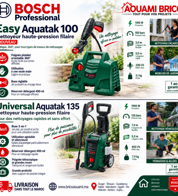 Nettoyeur Haute Pression Bosch EasyAquatak 100 – 1100W 100 Bars