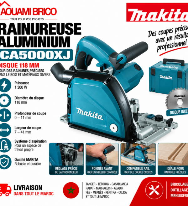 Rainureuse Aluminium Makita CA5000XJ – 1300W, Disque 118 mm