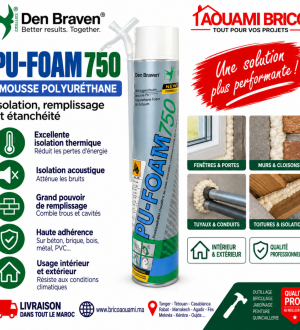Mousse Polyuréthane Den Braven PU-Foam – 750 ml