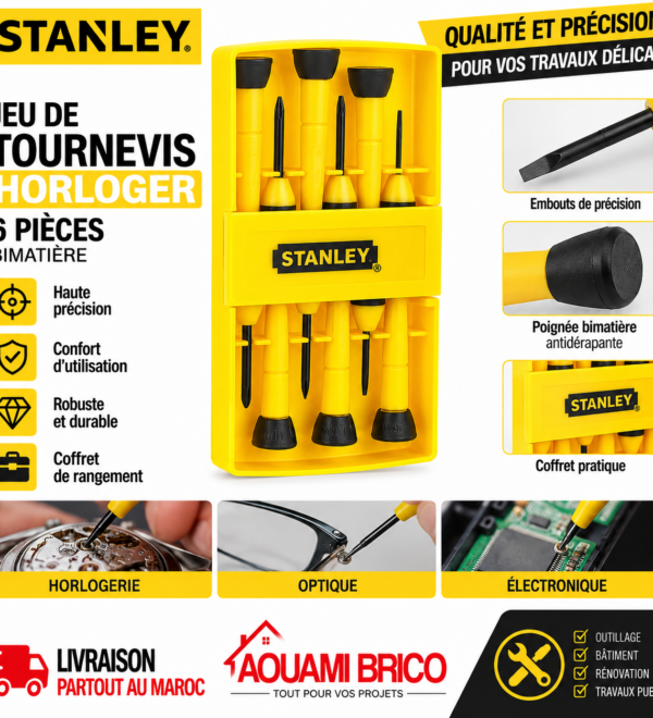 Coffret de 6 Tournevis de Précision STANLEY – Plats & Phillips