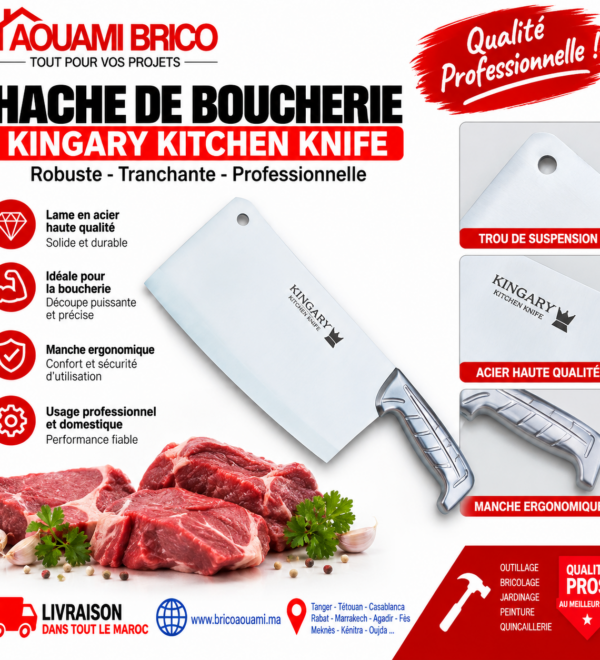 Hache de Boucher Professionnelle Kingary Kitchen Knife – Couperet à Viande