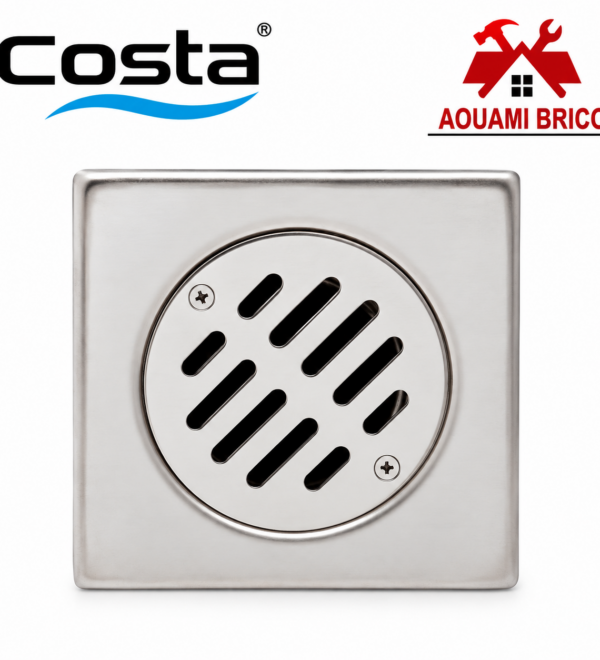 Siphon de Sol Carré COSTA 10 × 10 cm – Grille d’Évacuation pour Douche & Salle de Bain