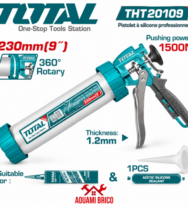 Pistolet à Silicone TOTAL en Aluminium 9" – 235 mm