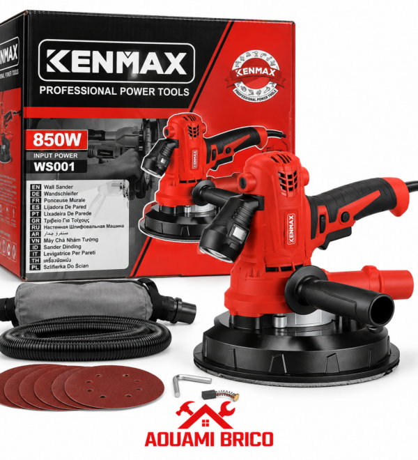 Ponceuse Murale KENMAX WS001 850 W – Ponceuse Professionnelle pour Murs