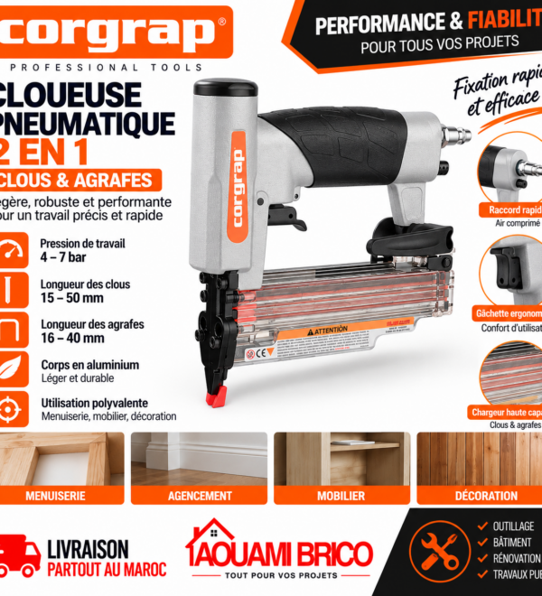 Cloueur Pneumatique 6/35 – Clous Sans Tête jusqu’à 35 mm