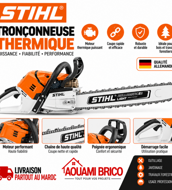 Tronçonneuse Thermique Professionnelle – Puissante pour Coupe de Bois & Élagage