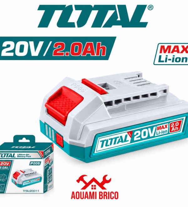Batterie Lithium-Ion TOTAL P20S 20 V – 2 Ah & 4 Ah pour Outils Sans Fil