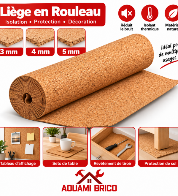 Rouleau de Liège Naturel 3 mm – Revêtement & Isolation