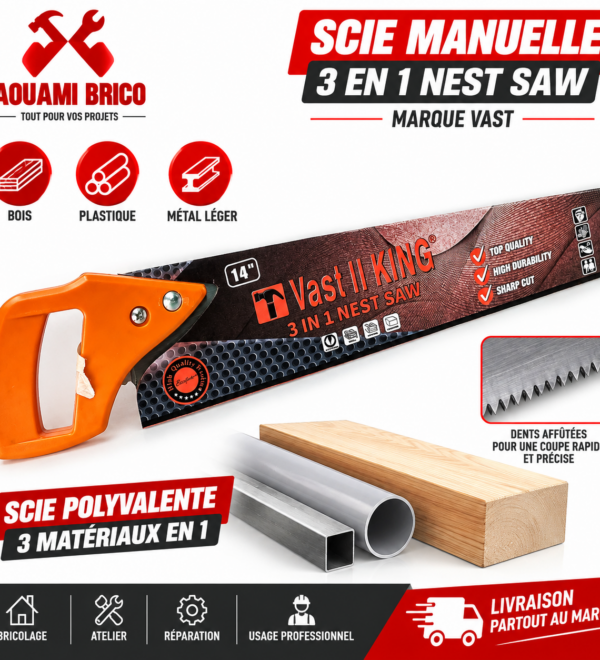 Scie Égoïne VAST KING 3 en 1 – 14″ pour Coupe Manuelle