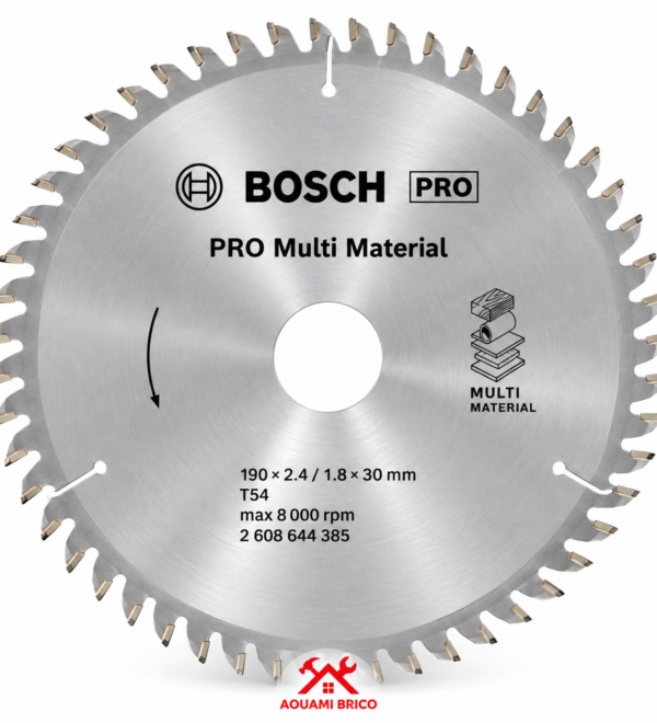 Lame de scie circulaire Bosch PRO Multi Material 190 x 30 mm – 54 dents