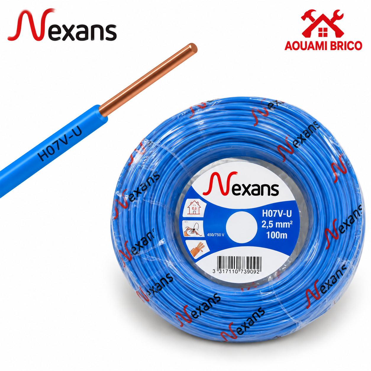 CÂBLE NEXANS U500V 1X6 JAUNE 100 M